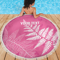 New Zealand Lawn Bowls Breast Cancer Personalized Beach Blanket Wrap-Around Silver Fern - Polynesian Pride