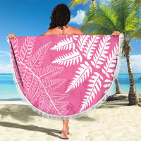 New Zealand Lawn Bowls Breast Cancer Personalized Beach Blanket Wrap-Around Silver Fern - Polynesian Pride