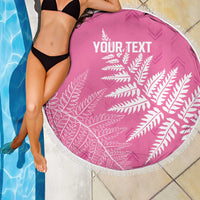 New Zealand Lawn Bowls Breast Cancer Personalized Beach Blanket Wrap-Around Silver Fern - Polynesian Pride