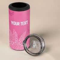 New Zealand Lawn Bowls Breast Cancer Personalized 4 in 1 Can Cooler Tumbler Wrap-Around Silver Fern - Polynesian Pride