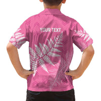 New Zealand Lawn Bowls Breast Cancer Personalized Family Matching Off The Shoulder Long Sleeve Dress and Hawaiian Shirt Wrap-Around Silver Fern - Polynesian Pride