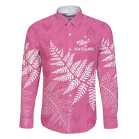 New Zealand Lawn Bowls Breast Cancer Personalized Family Matching Off Shoulder Maxi Dress and Hawaiian Shirt Wrap-Around Silver Fern - Polynesian Pride