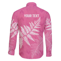 New Zealand Lawn Bowls Breast Cancer Personalized Family Matching Short Sleeve Bodycon Dress and Hawaiian Shirt Wrap-Around Silver Fern - Polynesian Pride