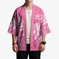 New Zealand Lawn Bowls Breast Cancer Personalized Kimono Wrap-Around Silver Fern - Polynesian Pride
