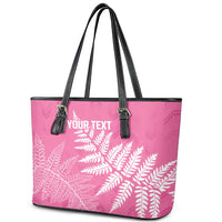 New Zealand Lawn Bowls Breast Cancer Personalized Leather Tote Bag Wrap-Around Silver Fern - Polynesian Pride