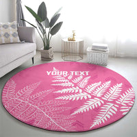 New Zealand Lawn Bowls Breast Cancer Personalized Round Carpet Wrap-Around Silver Fern - Polynesian Pride