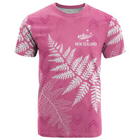 New Zealand Lawn Bowls Breast Cancer Personalized T Shirt Wrap-Around Silver Fern LT7 Pink - Polynesian Pride