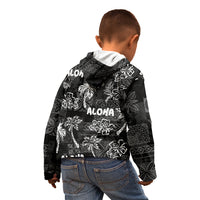 Aloha Vintage Quilt Kid Hoodie Hawaiian Seamless - Black LT7 - Polynesian Pride