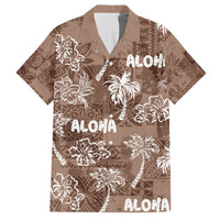 Aloha Vintage Quilt Hawaiian Shirt Hawaiian Seamless - Brown LT7 Brown - Polynesian Pride