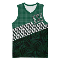 Rainbow Warriors Hawaii Personalized Palaka Basketball Jersey LT7 Unisex Green - Polynesian Pride