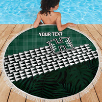 Rainbow Warriors Hawaii Personalized Palaka Beach Blanket - Polynesian Pride
