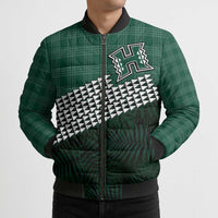 Rainbow Warriors Hawaii Personalized Palaka Bomber Puffer Jacket LT7 - Polynesian Pride