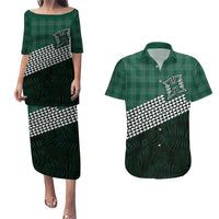 Rainbow Warriors Hawaii Personalized Palaka Couples Matching Puletasi and Hawaiian Shirt LT7 Green - Polynesian Pride