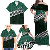 Rainbow Warriors Hawaii Personalized Palaka Family Matching Off Shoulder Maxi Dress and Hawaiian Shirt LT7 - Polynesian Pride