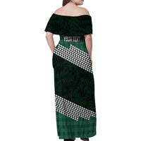 Rainbow Warriors Hawaii Personalized Palaka Family Matching Off Shoulder Maxi Dress and Hawaiian Shirt - Polynesian Pride