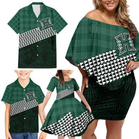 Rainbow Warriors Hawaii Personalized Palaka Family Matching Off Shoulder Short Dress and Hawaiian Shirt LT7 - Polynesian Pride