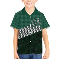 Rainbow Warriors Hawaii Personalized Palaka Family Matching Off Shoulder Short Dress and Hawaiian Shirt - Polynesian Pride