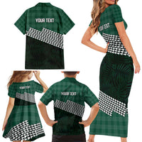 Rainbow Warriors Hawaii Personalized Palaka Family Matching Short Sleeve Bodycon Dress and Hawaiian Shirt LT7 - Polynesian Pride
