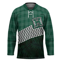 Rainbow Warriors Hawaii Personalized Palaka Hockey Jersey LT7 Unisex Green - Polynesian Pride
