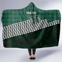 Rainbow Warriors Hawaii Personalized Palaka Hooded Blanket LT7 One Size Green - Polynesian Pride