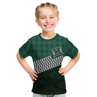 Rainbow Warriors Hawaii Personalized Palaka Kid T Shirt LT7 Green - Polynesian Pride