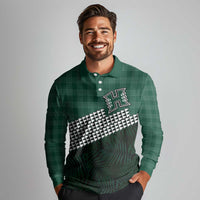 Rainbow Warriors Hawaii Personalized Palaka Long Sleeve Polo Shirt LT7 - Polynesian Pride