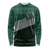Rainbow Warriors Hawaii Personalized Palaka Long Sleeve Shirt LT7 Unisex Green - Polynesian Pride