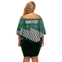 Rainbow Warriors Hawaii Personalized Palaka Off Shoulder Short Dress - Polynesian Pride