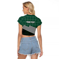 Rainbow Warriors Hawaii Personalized Palaka Raglan Cropped T Shirt LT7 - Polynesian Pride