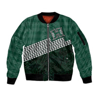 Rainbow Warriors Hawaii Personalized Palaka Sleeve Zip Bomber Jacket - Polynesian Pride