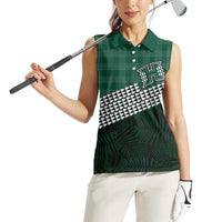 Rainbow Warriors Hawaii Personalized Palaka Women Sleeveless Polo Shirt LT7 - Polynesian Pride