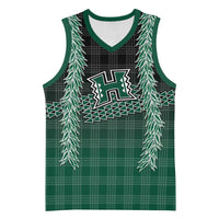 Rainbow Warriors Hawaii Palaka Basketball Jersey Maile Lei LT7 Unisex Dark Green - Polynesian Pride