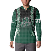 Rainbow Warriors Hawaii Palaka Button Sweatshirt Maile Lei LT7 - Polynesian Pride