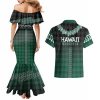 Rainbow Warriors Hawaii Palaka Couples Matching Mermaid Dress and Hawaiian Shirt Maile Lei LT7 - Polynesian Pride
