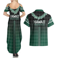 Rainbow Warriors Hawaii Palaka Couples Matching Summer Maxi Dress and Hawaiian Shirt Maile Lei LT7 - Polynesian Pride