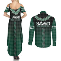 Rainbow Warriors Hawaii Palaka Couples Matching Summer Maxi Dress and Long Sleeve Button Shirt Maile Lei LT7 - Polynesian Pride