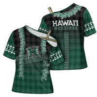 Rainbow Warriors Hawaii Palaka Cross Shoulder Shirt Maile Lei LT7 - Polynesian Pride