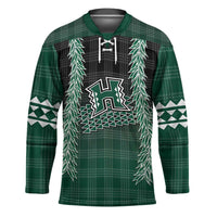 Rainbow Warriors Hawaii Palaka Hockey Jersey Maile Lei LT7 Unisex Dark Green - Polynesian Pride