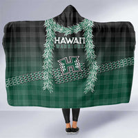 Rainbow Warriors Hawaii Palaka Hooded Blanket Maile Lei LT7 One Size Dark Green - Polynesian Pride