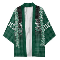 Rainbow Warriors Hawaii Palaka Kimono Maile Lei LT7 Unisex Dark Green - Polynesian Pride