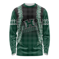 Rainbow Warriors Hawaii Palaka Long Sleeve Shirt Maile Lei LT7 Unisex Dark Green - Polynesian Pride