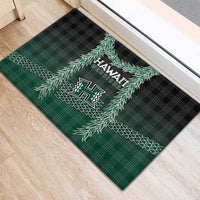 Rainbow Warriors Hawaii Palaka Rubber Doormat Maile Lei LT7 - Polynesian Pride