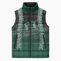 Rainbow Warriors Hawaii Palaka Sleeveless Puffer Jacket Maile Lei LT7 Unisex Dark Green - Polynesian Pride