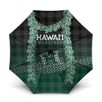 Rainbow Warriors Hawaii Palaka Umbrella Maile Lei LT7 One Size Folded 11.42 inch Opened Diameter 37.4 inch Dark Green - Polynesian Pride