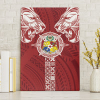 Tonga Independence Day Canvas Wall Art Tongatapu Lion Ngatu Motifs LT7 Without Frame Red - Polynesian Pride