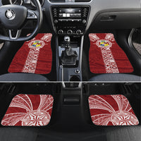 Tonga Independence Day Car Mats Tongatapu Lion Ngatu Motifs LT7 Set 4pcs Red - Polynesian Pride