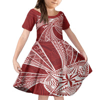 Tonga Independence Day Family Matching Off The Shoulder Long Sleeve Dress and Hawaiian Shirt Tongatapu Lion Ngatu Motifs