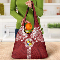 Tonga Independence Day Grocery Bag Tongatapu Lion Ngatu Motifs LT7 - Polynesian Pride