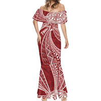 Tonga Independence Day Mermaid Dress Tongatapu Lion Ngatu Motifs LT7 - Polynesian Pride
