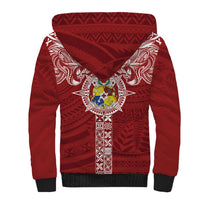 Tonga Independence Day Sherpa Hoodie Tongatapu Lion Ngatu Motifs LT7 - Polynesian Pride